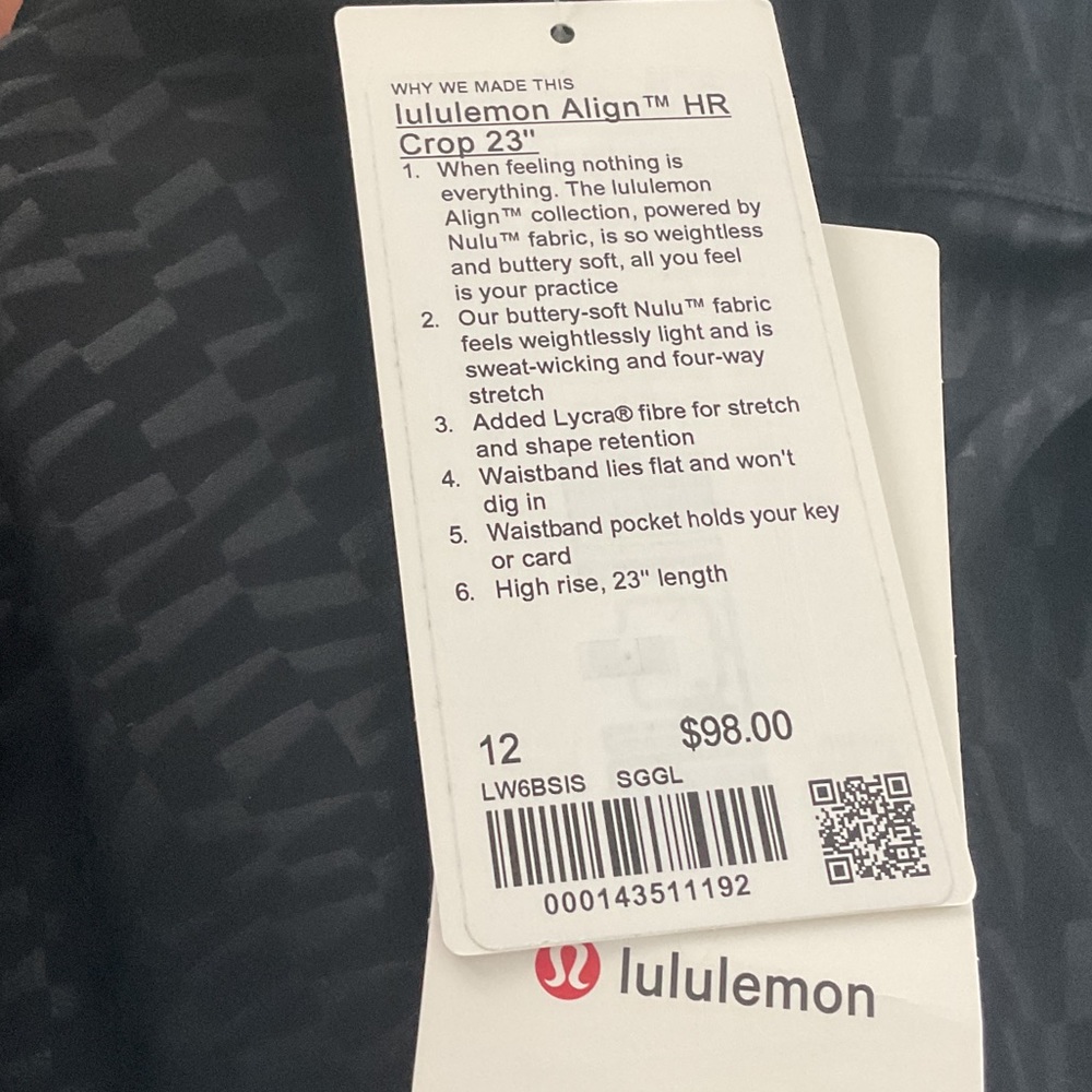 Lululemon Athletica Align HR Crop 23" - Dark Gray